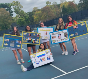 Girls Tennis: Maren Womble, Andrea Alexander, Melissa Silva, Raquel Noskov, Kayla Drucker, Anne Pabst (bottom) 