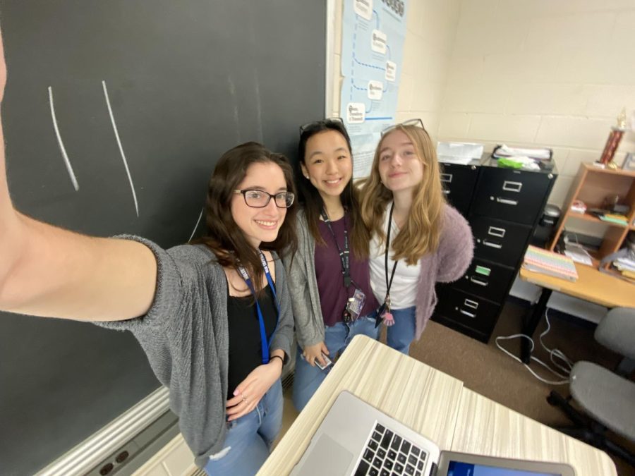 Brooke Ackerman, Ari Lim, and Siena Griffin as English teacher Erica Sposa. 