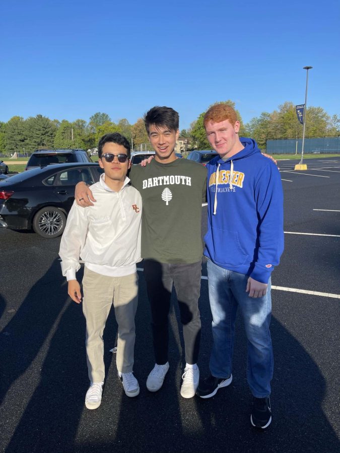 Seho Lee, Michael Humphreys, Jack Diggins representing Boston College, Dartmouth College, and the University of Rochester 