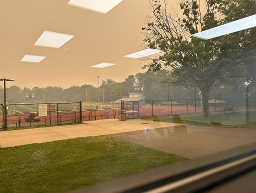 Old Tappan High School Football Field engulfed by the fog