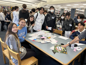 NVOT and Seisa High School students create origami together
