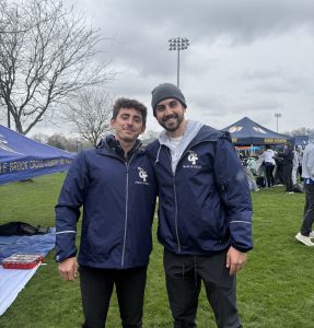 NVOT coaches Owen Ross and Johnny O'Hanlon together at a meet.