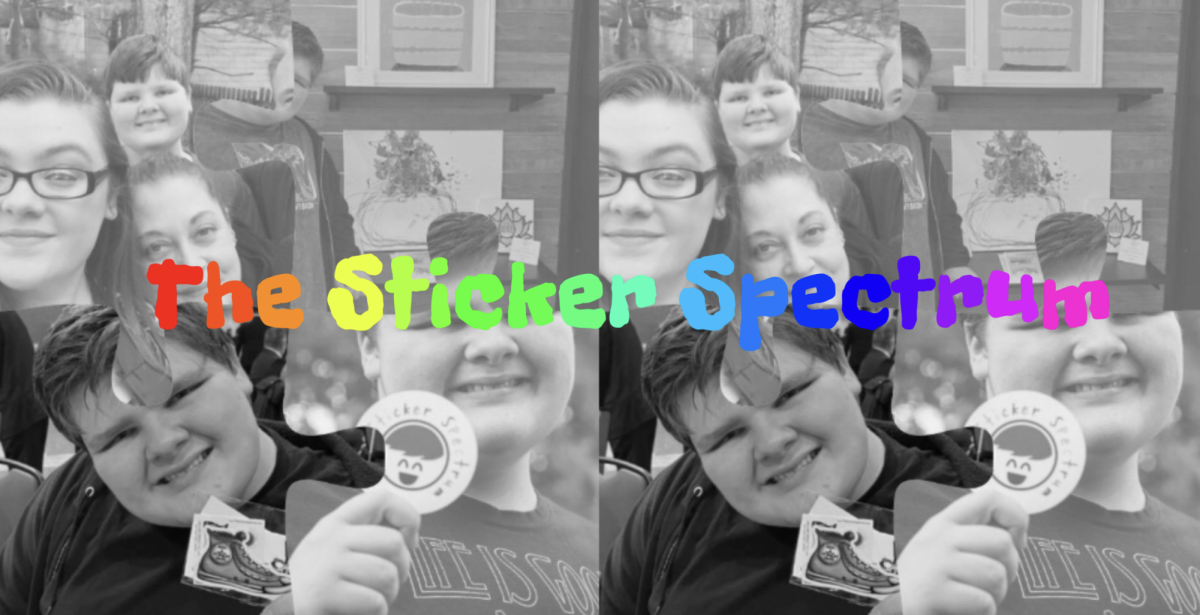 Collage of Liam McCormack: Designer, artist and creator of the successful Sticker Spectrum.